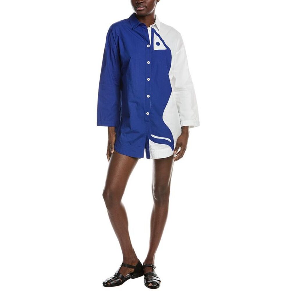FARM Rio Two-Tone Blue and White Romper